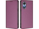 Custodia Per Oppo A17/Oppo A17K, Flip Cover In Finto Cuoio Antiurto Magnetica Con Supporto Viola