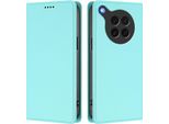 Custodia Per Oppo Find X8S, Flip Cover In Finto Cuoio Antiurto Magnetica Con Supporto Turchese
