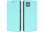 Custodia In Pelle Per Samsung Galaxy A22 5G, Flip Case Magnetico In Finto Cuoio Con Supporto Verde Menta