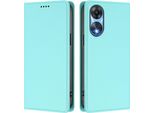 Custodia Per Telefono Cellulare Per Oppo A78 5G, Custodia Magnetica Antiurto Con Supporto In Finto Cuoio Flip Cover Turchese