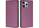 Custodia In Pelle Per Iphone 13 Pro Max, Custodia Magnetica In Finto Cuoio Flip Con Supporto Viola