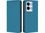 Custodia In Pelle Per Oppo Reno9 / Reno9 Pro 5G, Flip Case Magnetico In Finto Cuoio Con Supporto Lake Blu