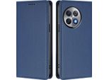 Custodia Per Telefono Cellulare Per Oneplus Ace 2 Pro, Flip Cover In Finto Cuoio Antiurto Magnetica Con Supporto Blu Scuro