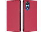Custodia Per Telefono Cellulare Per Oppo A78 5G, Custodia Magnetica Antiurto Con Supporto In Finto Cuoio Flip Cover Rosso