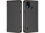 Custodia Per Telefono Cellulare Per Itel A48, Flip Cover In Finto Cuoio Antiurto Custodia Magnetica Con Supporto Nero