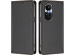 Custodia In Pelle Per Oppo Reno10 / Reno10 Pro 5G, Flip Case Magnetico In Finto Cuoio Con Supporto Nero