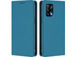 Custodia Per Telefono Cellulare Per Oppo A74 4G/A95 4G/F19/F19S, Custodia Magnetica Antiurto Con Supporto In Finto Cuoio Flip Cover Blu