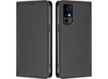 Custodia Per Telefono Cellulare Per Tcl 40R, Flip Cover In Finto Cuoio Antiurto Magnetica Con Supporto Nero