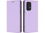 Custodia In Pelle Per Samsung Galaxy A33 5G, Flip Case Magnetico In Finto Cuoio Con Supporto Viola Chiaro