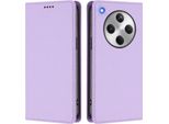 Custodia In Pelle Per Oppo Find X8, Custodia Magnetica In Finto Cuoio Con Supporto Viola Chiaro
