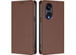 Custodia In Pelle Per Oppo Reno8 T 5G, Custodia Magnetica In Finto Cuoio Con Supporto Marrone