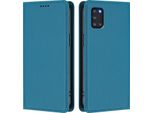 Custodia In Pelle Per Samsung Galaxy A31, Flip Case Magnetico In Finto Cuoio Con Supporto Lake Blu