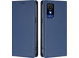 Custodia In Pelle Per Vodafone Smart M25/TCL 501, Custodia Flip Magnetica In Finto Cuoio Con Supporto Blu Scuro
