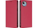 Custodia In Pelle Per Sharp Aquos Wish4, Custodia Magnetica In Finto Cuoio Con Supporto Rosso