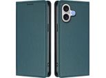 Custodia Per Iphone 17, Flip Cover In Finto Cuoio Antiurto Magnetica Con Supporto Verde