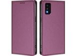 Custodia Per Telefono Cellulare Per Tcl 30T, Flip Cover In Finto Cuoio Antiurto Magnetica Con Supporto Viola