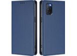 Custodia Per Telefono Cellulare Per Oppo A52 / A92 / A72 4G, Flip Cover In Finto Cuoio Antiurto Magnetica Con Supporto Blu Scuro
