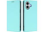 Custodia Per Iphone 17, Flip Cover In Finto Cuoio Antiurto Magnetica Con Supporto Turchese