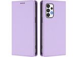 Custodia In Pelle Per Samsung Galaxy A72, Flip Case Magnetico In Finto Cuoio Con Supporto Viola Chiaro