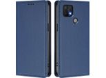 Custodia Per Oppo A35 / A16E / A16K / A15 / A15S, Flip Cover In Finto Cuoio Antiurto Magnetica Con Supporto Blu Scuro