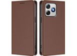 Custodia Per Telefono Cellulare Per Ulefone Note 18 Pro /Note 18 Ultra, Flip Cover In Finto Cuoio Antiurto Magnetica Con Supporto Marrone