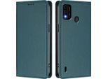 Custodia In Pelle Per Itel A48, Flip Case Magnetico In Finto Cuoio Con Supporto Verde