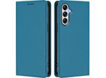 Custodia In Pelle Per Samsung Galaxy A25 5G, Flip Case Magnetico In Finto Cuoio Con Supporto Lake Blu