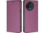 Custodia Per Telefono Cellulare Per Tcl 605 / Tcl 60 Se, Custodia Magnetica Antiurto In Finto Cuoio Flip Cover Con Supporto Viola