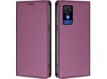 Custodia In Pelle Per Vodafone Smart M25/TCL 501, Custodia Flip Magnetica In Finto Cuoio Con Supporto Viola