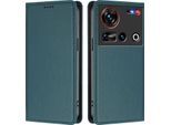 Custodia In Pelle Per Zte Nubia Z70 Ultra/Z70S Ultra, Custodia Flip Magnetica In Finto Cuoio Con Supporto Verde