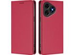 Custodia Per Telefono Cellulare Per Ulefone Note 19, Flip Cover In Finto Cuoio Antiurto Magnetica Con Supporto Rosso