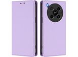 Custodia Per Telefono Cellulare Per Zte Blade V70 Max/Nubia V70 Max,Poliuretanoleather Flip Cover Custodia Magnetica Antiurto Con Supporto Viola