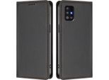Custodia In Pelle Per Samsung Galaxy A51 5G, Flip Case Magnetico In Finto Cuoio Con Supporto Nero
