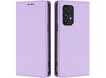 Custodia In Pelle Per Samsung Galaxy A53 5G, Flip Case Magnetico In Finto Cuoio Con Supporto Viola Chiaro