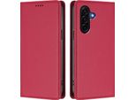 Custodia In Pelle Per Samsung Galaxy A57, Flip Case Magnetico In Finto Cuoio Con Supporto Rosso