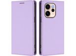 Custodia In Pelle Per Oppo Reno15 5G, Custodia Magnetica In Finto Cuoio Flip Con Supporto Viola Chiaro