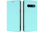 Custodia In Pelle Per Samsung Galaxy S10, Flip Case Magnetico In Finto Cuoio Con Supporto Verde Menta