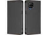 Custodia In Pelle Per Samsung Galaxy A42 5G, Flip Case Magnetico In Finto Cuoio Con Supporto Nero