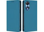 Custodia In Pelle Per Oppo A78 5G, Custodia Magnetica In Finto Cuoio Flip Con Supporto Lake Blu