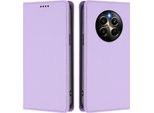 Custodia In Pelle Per Realme 12 Pro/Realme 12 Pro+, Custodia Flip Magnetica In Finto Cuoio Con Supporto Viola Chiaro