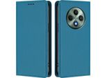 Custodia In Pelle Per Oppo Reno12 F 5G/Reno12 F 4G, Custodia Flip Magnetica In Finto Cuoio Con Supporto Lake Blu