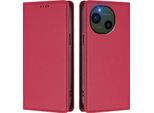 Custodia Per Telefono Cellulare Per Sharp Aquos R10, Custodia Magnetica Antiurto Con Supporto In Finto Cuoio Flip Cover Rosso