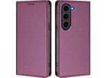 Custodia In Pelle Per Samsung Galaxy S23, Flip Case Magnetico In Finto Cuoio Con Supporto Viola