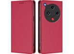 Custodia Per Telefono Cellulare Per Zte Nubia Focus 2, Custodia Magnetica Antiurto In Finto Cuoio Flip Cover Con Supporto Rosso