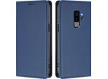 Custodia Per Telefono Cellulare Per Samsung Galaxy S9 Plus,Poliuretanopelle Flip Cover Antiurto Magnetico Con Supporto Blu Scuro