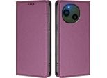 Custodia Per Sharp Aquos R10, Flip Cover In Finto Cuoio Antiurto Magnetica Con Supporto Viola