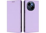 Custodia In Pelle Per Tecno Spark Go 1 /Go 1S/Pop 9 4G, Custodia Flip Magnetica In Finto Cuoio Con Supporto Viola Chiaro