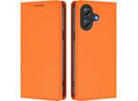 Custodia Per Telefono Cellulare Per Ulefone Note 21, Flip Cover In Finto Cuoio Antiurto Magnetica Con Supporto Arancione