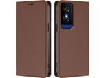 Custodia Per Cellulare Per Tcl 50 5G/TCL 50 Xe/Tcl 50 Xe Nxtpaper, Custodia Magnetica Antiurto Flip Cover In Finto Cuoio Con Supporto Marrone