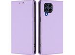 Custodia In Pelle Per Samsung Galaxy M53 5G, Flip Case Magnetico In Finto Cuoio Con Supporto Viola Chiaro